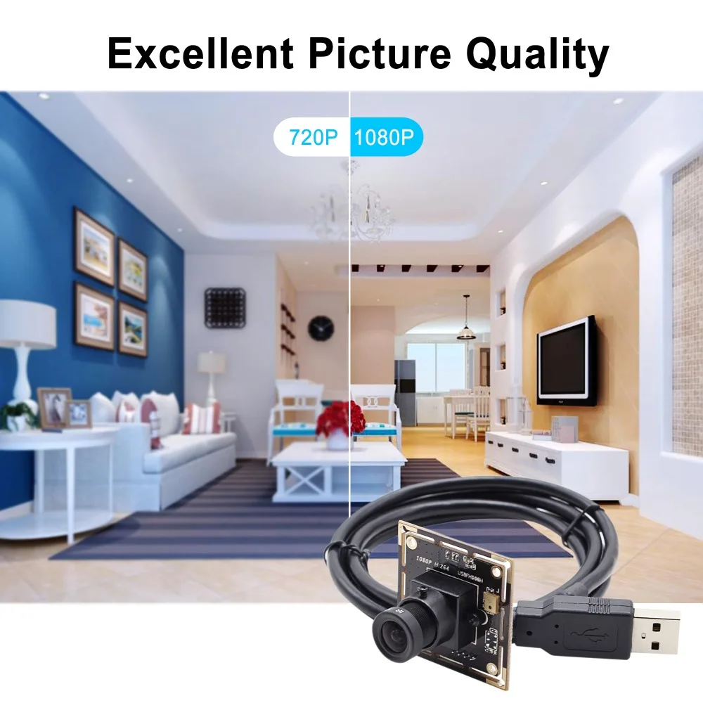 1080P Full HD SONY IMX322 Low illumination 0.01Lux CMOS H.264 AEC AEB AGC Support USB Camera module