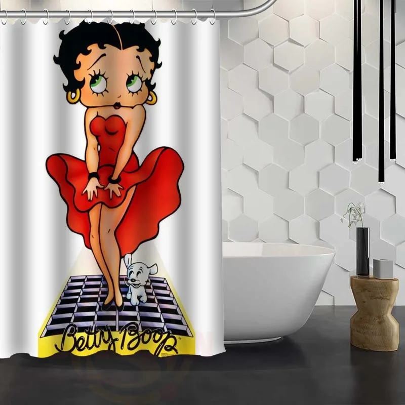 Лидер продаж пользовательские Betty Boop душ Шторы Водонепроницаемый Ткань душ Шторы для Ванная комната F# y1-17 - Цвет: Оранжевый