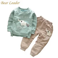 Bear Leader/Детский комплект, весенние модные стильные комплекты для малышей с героями мультфильмов, рубашка с длинными рукавами+ джинсовые штаны, комплект из 2 предметов, одежда для мальчиков, детская одежда для 1-4 лет