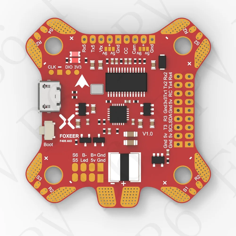 

F-Cloud New FOXEER AIO F405 Flight Control with OSD Integrated Distribution Board Galvanometer 2-8S Battery Through Machine