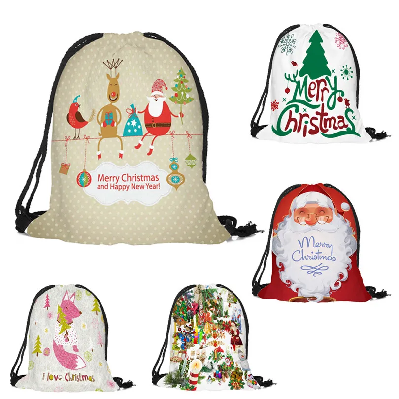 

Merry Christmas Candy Bag Satchel Rucksack Bundle Pocket Drawstring Bags grinch printing backpack drawstring backpack A30