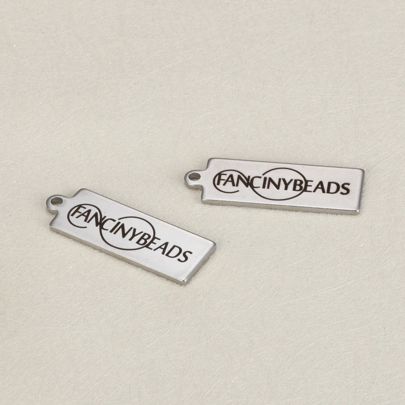 

MYLONGINGCHARM Long rectangle Tag12x35mm-FREE Engraving Your logo or words-20 pcs-stainless steel rectangle Pendant charms-G0003