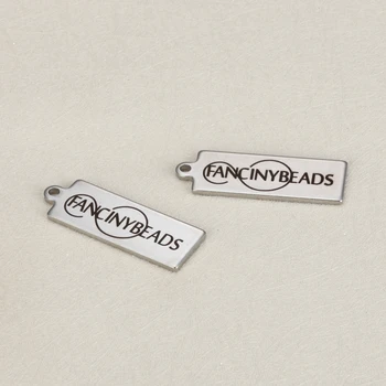 

MYLONGINGCHARM Rectangle Charm Tag 12x35mm-FREE Engraving Your design-30 pcs-stainless steel rectangle keychain tags