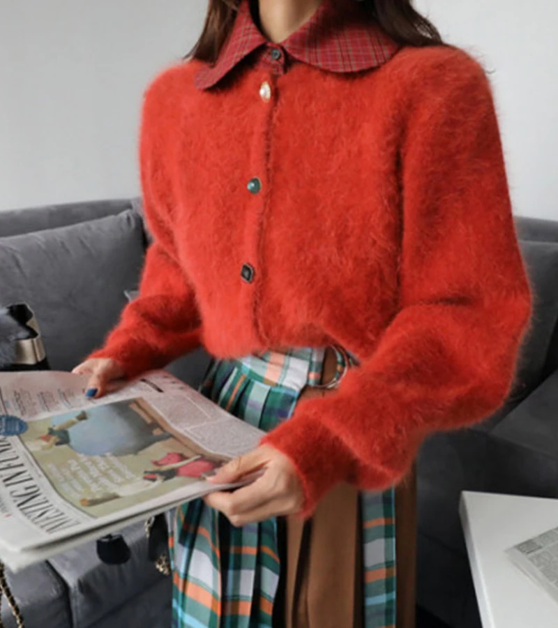 RUGOD Осенне-зимняя обувь Алмазный Кнопка Темперамент Модный бархатный толстый свитер свитер; кардиган; пальто женский Кардиган большого размера