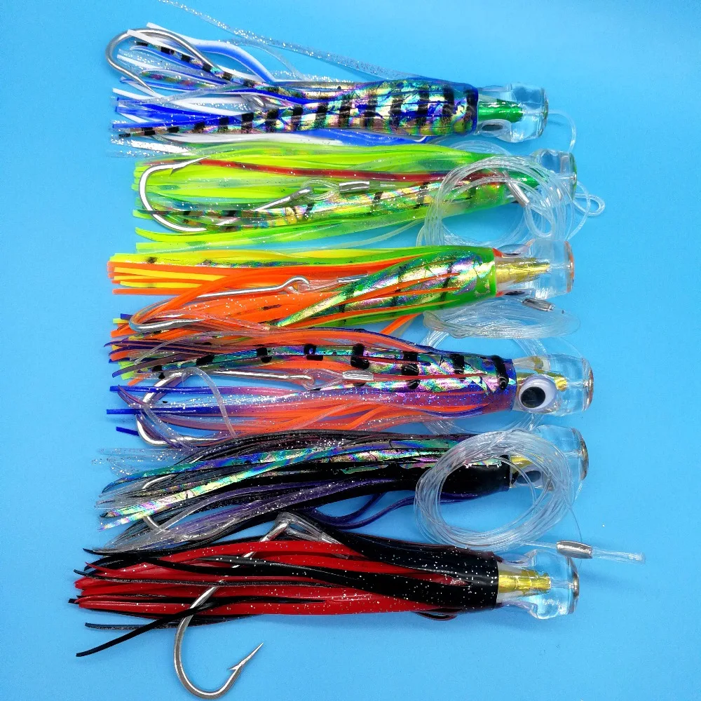 Cabeça de Polvo Isca de Pesca Hoofish Lote Grande Biônico Isca 42g 110g Cores Sul Óleo Barco Pesca Atum Enfrentar 6 Pçs - 2 Cheap Iscas artificiais