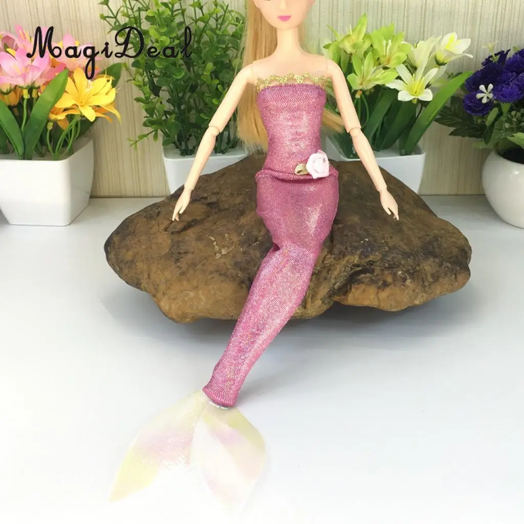 Pretty Strapless Mermaid Dress Princess Skirt for   Doll Clothes Accessories