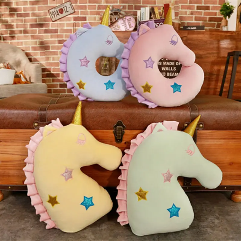 1pc Kawaii Unicorn Neck Pillow U Shaped Pillow Unicorn Plush Pillow Sofa Cushion Birthday