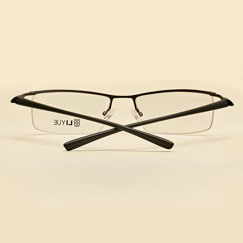 LIYUE высококачественные оптические очки, мужские очки по рецепту, оправы, Новые оптические очки, металлическая оправа, прозрачные линзы, очки