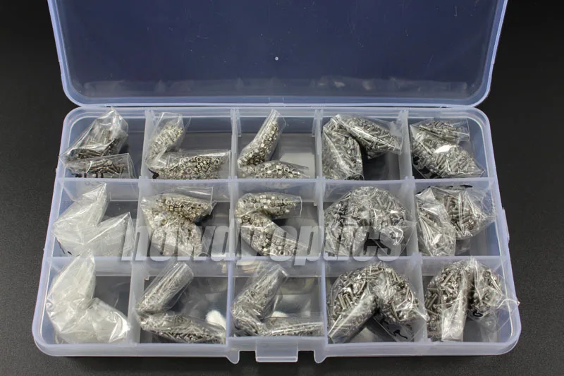 15種類のメガネねじキット眼鏡金属ナットプラスチックリムレス