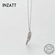 INZATT Трендовое колье-чокер с пером, ожерелье с подвеской, очаровательное 925 пробы Серебряное модное ювелирное изделие для женщин, романтические вечерние аксессуары