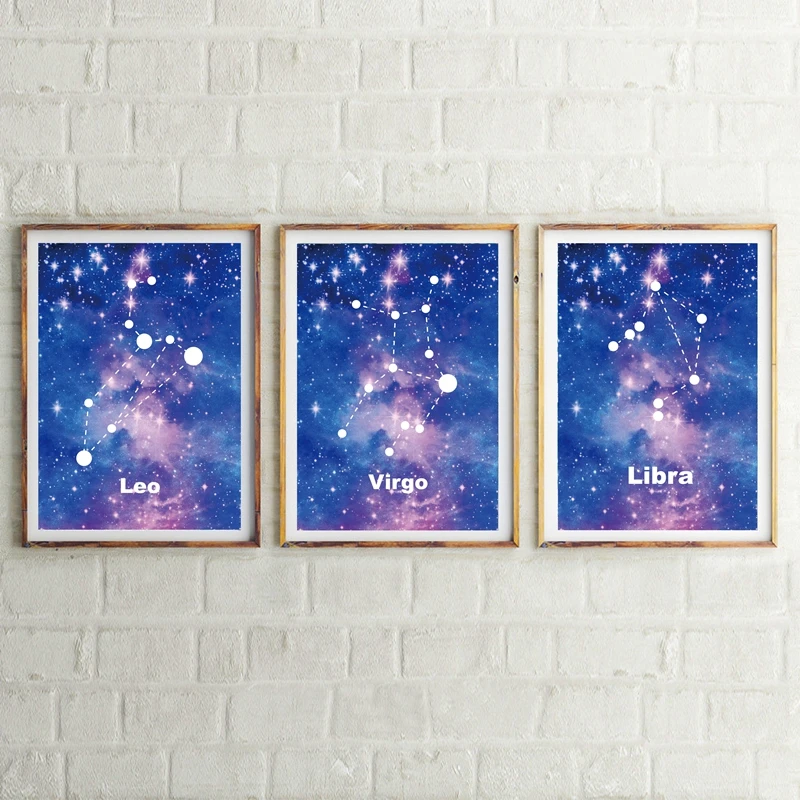 Constellation Zodiac Posters And Prints Wall Art Canvas Painting Wall Pictures Constellation Art