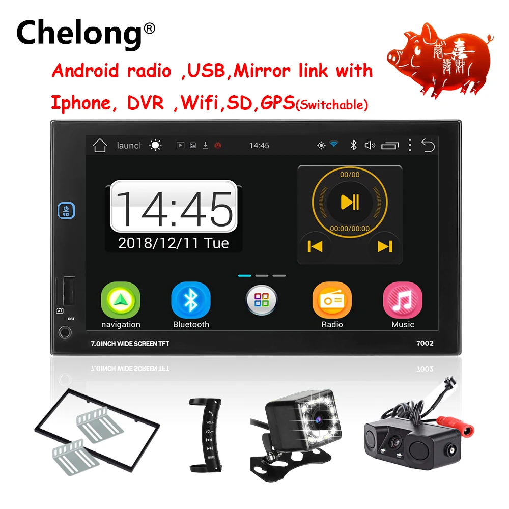 

Android 7.0 universal Car Radio 7" 2 din car radio GPS Android GPS NAVIGATION WIFI Bluetooth DVR MP5 Player 2din Car DVD Player