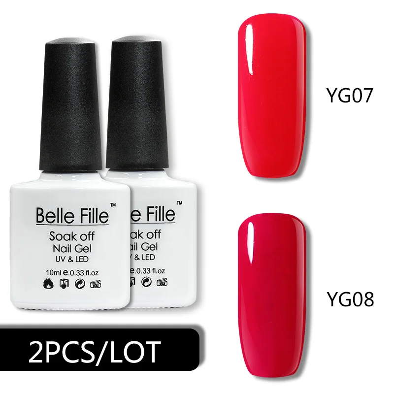 Belle Fille Neon цвета серии 2 шт./лот 10 мл УФ гель для ногтей Soak Off Гель Дизайн лак Vernis Esmalte