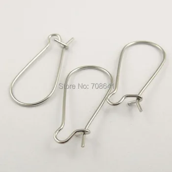 

32mm New Rhodium tone Plated Earwires Copper Wired Clip Earring Hooks Findings DIY Jewelery Making Bulk Wholesale
