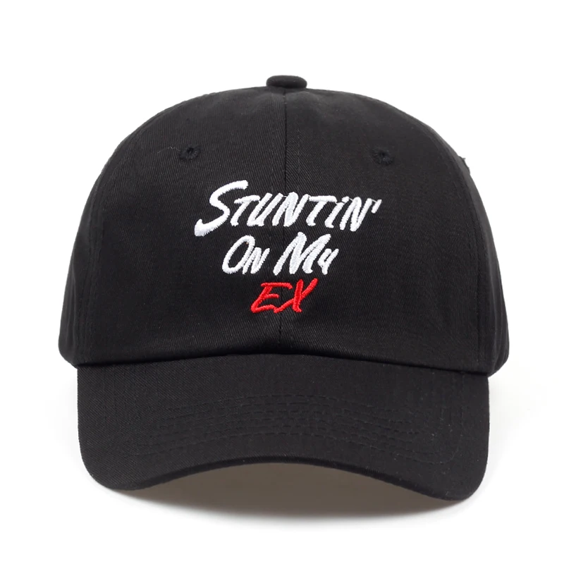 

Stuntin' On My Ex Cardinal black Dad Hat Embroidered Baseball Cap 100% cotton brand snapback cap hats new 2018