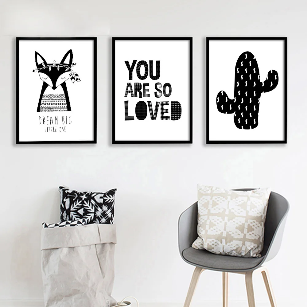 White Fuchs Canvas Picture Wall Decoration Art