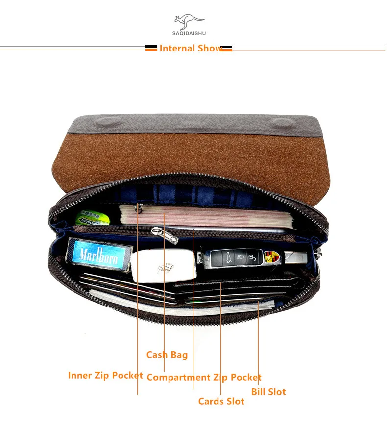 Мужской безопасный клатч из микрофибры и синтетической кожи, деловой кошелек, Большая вместительная сумочка, повседневный мягкий длинный кошелек