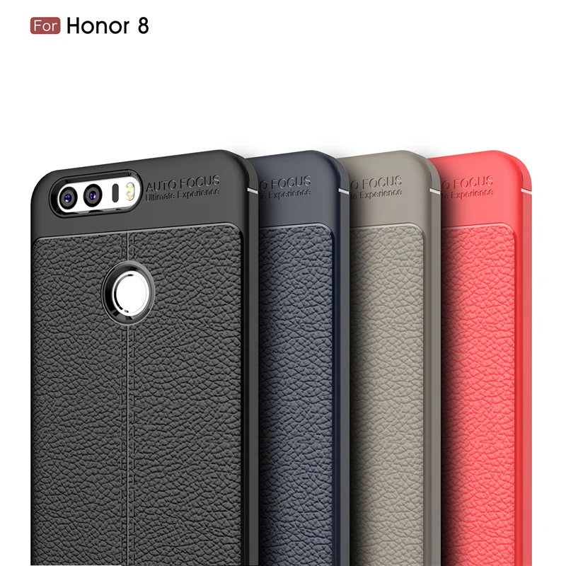 Силиконовый чехол личи кортекс для huawei Honor 8 funda hoesje lychee кожаный Матовый Мягкий ТПУ