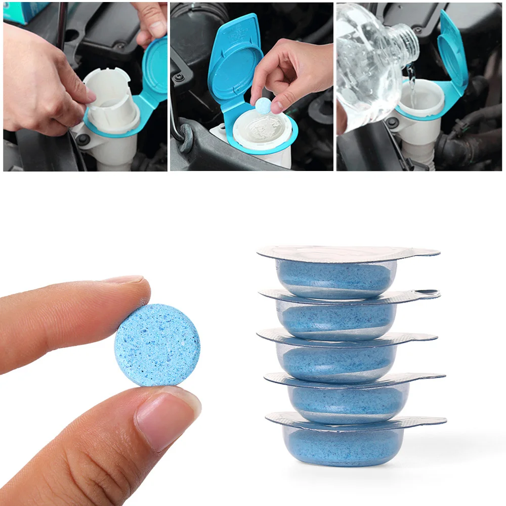 

1/5/10PCS Multifunction Effervescent Spray Cleaner Car Windshield Glass Washer Cleaner Compact Effervescent Tablets Detergent
