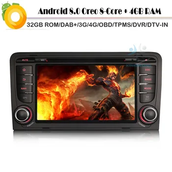 

Android 8.0 Autoradio Octa Core DAB+ Car CD player for AUDI A3 S3 Sat Navi WiFi 4G GPS Radio BT USB SD DVR OBD2 DVT-IN Bluetooth