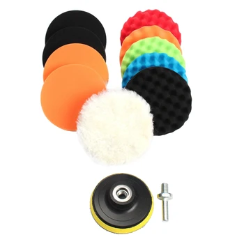

11Pcs 7" Waffle Buffer Polishing Pad Set For Car Polisher
