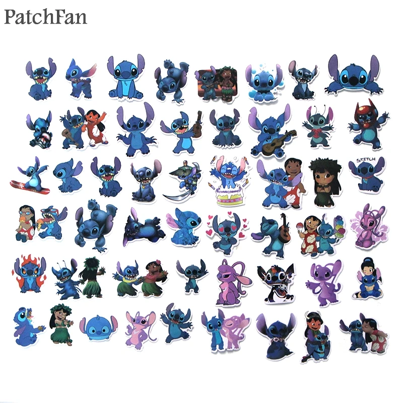 Patchfan 50 шт. Стич детская игрушка наклейка для DIY скрапбукинга альбом багаж ноутбук телефон наклейки на ноутбуки водонепроницаемый стикер A1289