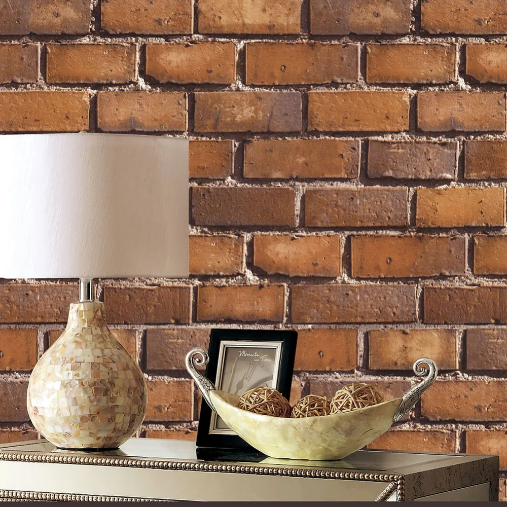 HaokHome винтажные искусственные кирпичные ПВХ обои в рулонах для стен 3dbrown
