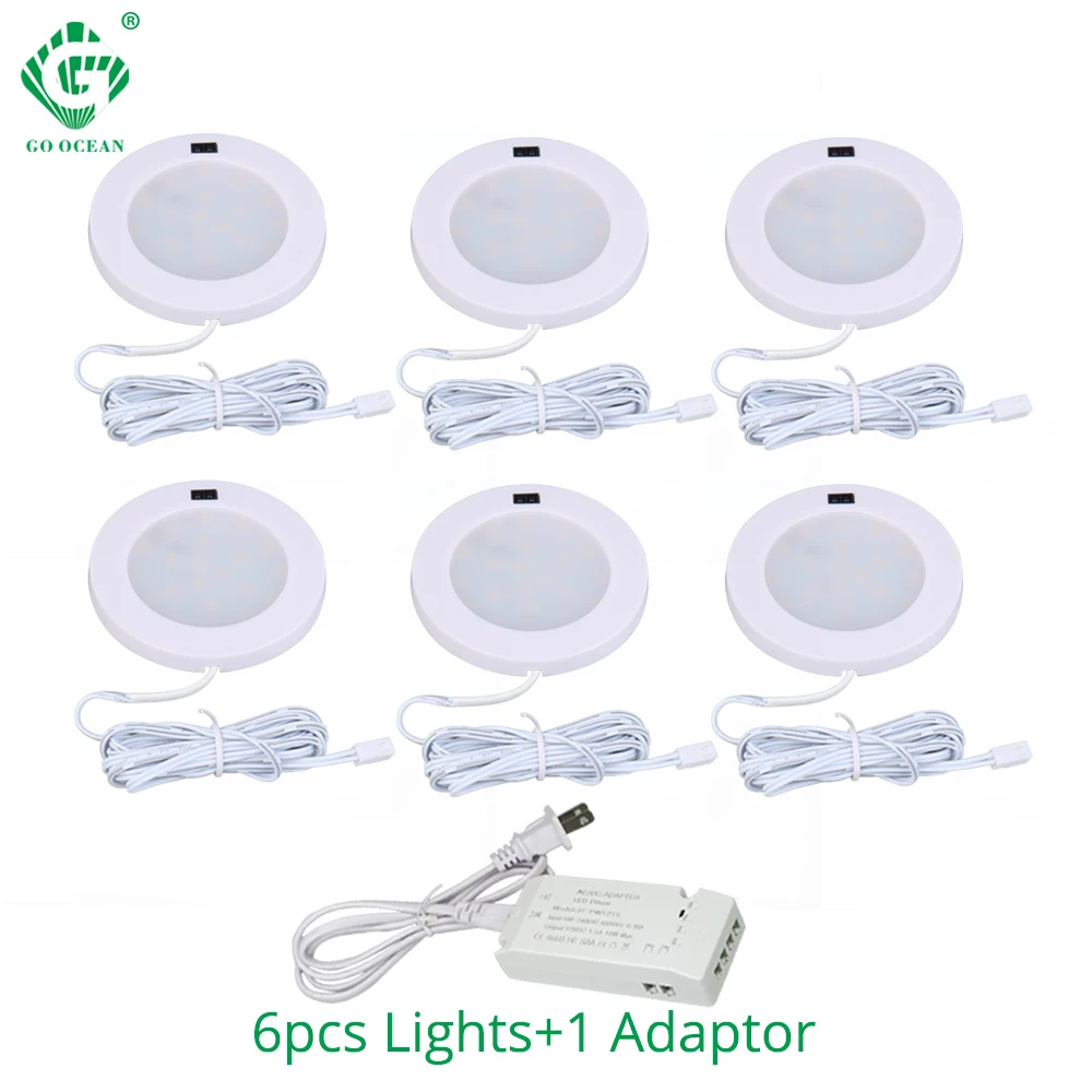  LED Under Cabinet Lights Motion Sensor Round Kitchen Cupboard Lighting Exhibition Bookshelf Furnitu - 32897288130
