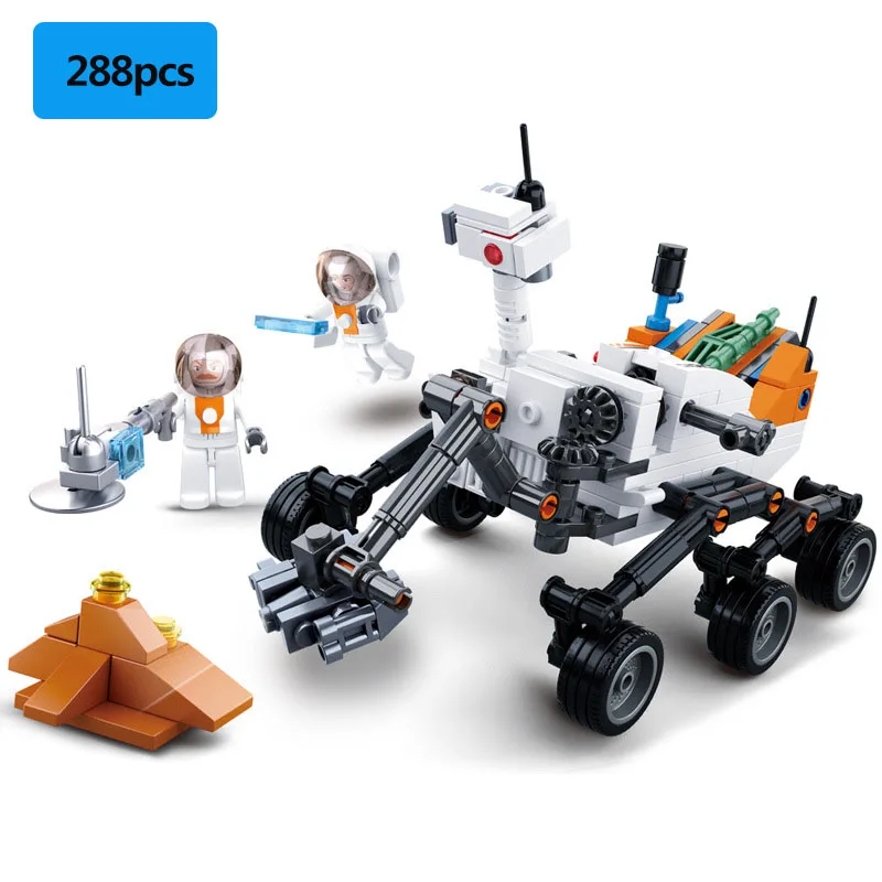 288 шт., Военная серия, космическая наука, обнаруживает, что курьер Марс Ровер, астронавт, Мини фигурки, строительные блоки, игрушки