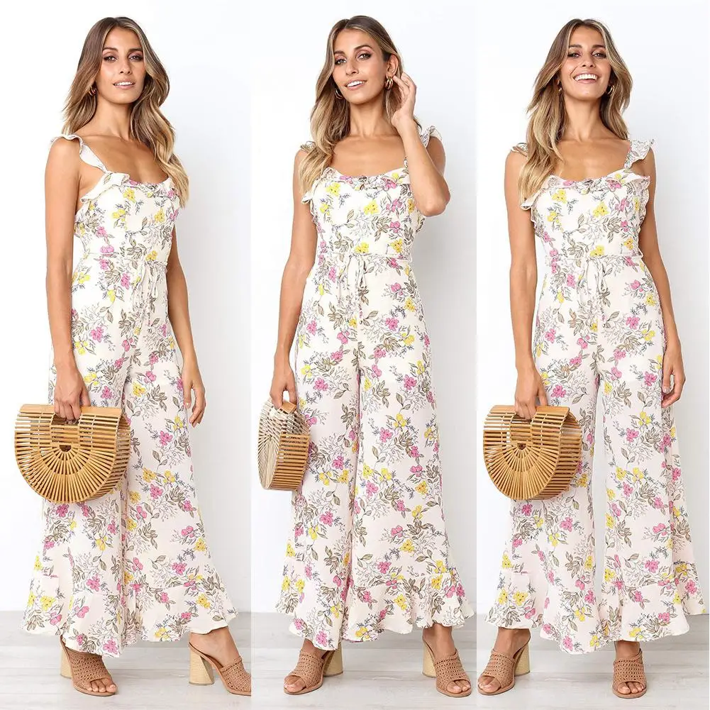 

2019 New Yfashion Women Summer Sexy Backless Sleeveless Sling Rompers Jumpsuit