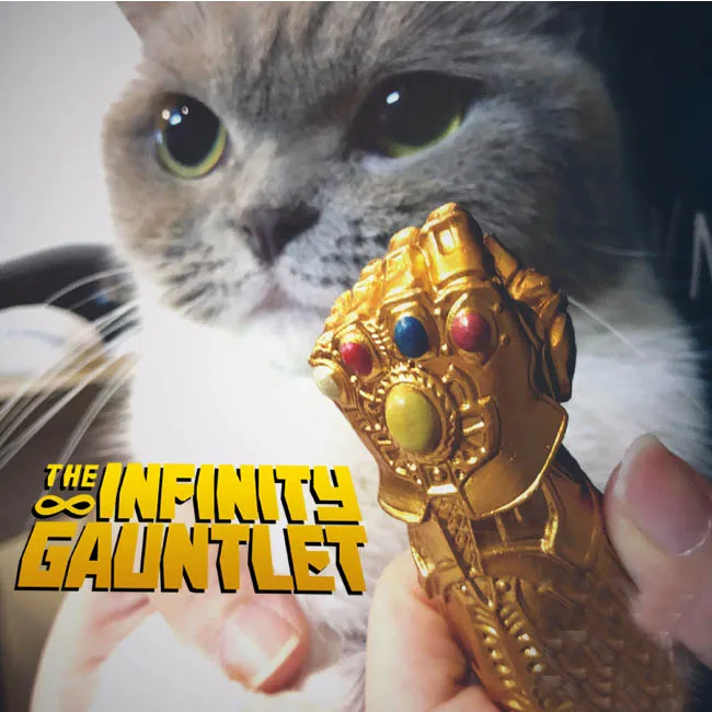 

New Avengers Endgame 4 Thanos Gloves 6cm Cat Toys Decoration PVC Figures Collection Model Toys B511