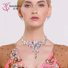 Дамское бриллиантовое ожерелье для девушек, танцевальные стразы, ожерелье для женщин, современный бриллиантовый воротник, одежда для латинских танцев, аксессуары, B-6586