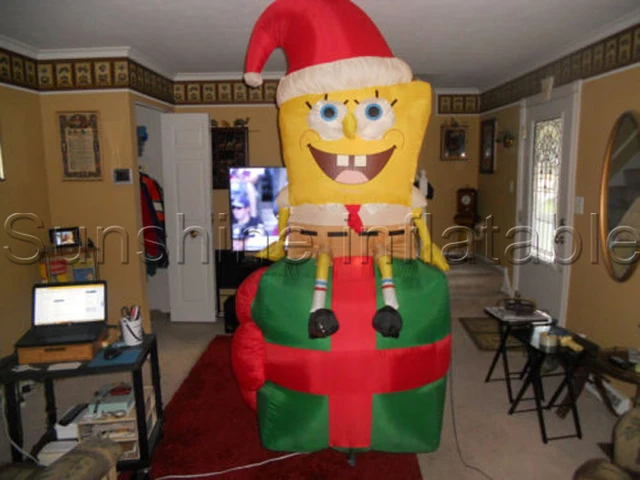 Large Cute Airblown Christmas Inflatable Spongebob With Santa Hat For Xas Party Yard Decoration Christmas Ornaments Large Cute Airblown Christmas Inflatable Spongebob With Santa Hat For Xas Party Yard Decoration Christmas Ornaments