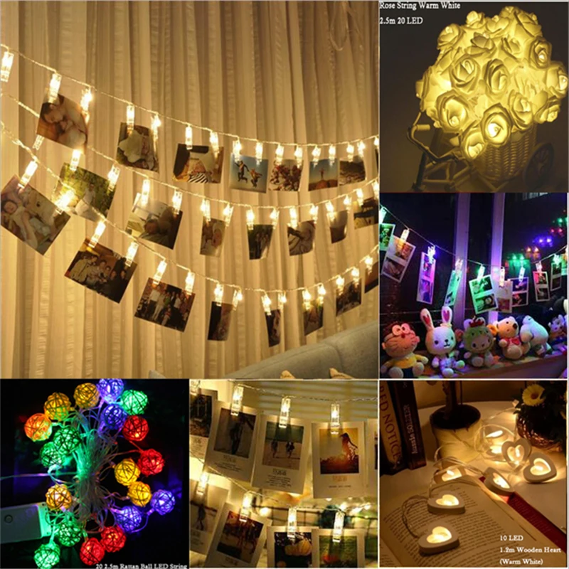 1 2m 10pcs Led Photo Clip Lights Wedding Decoration Party Decor