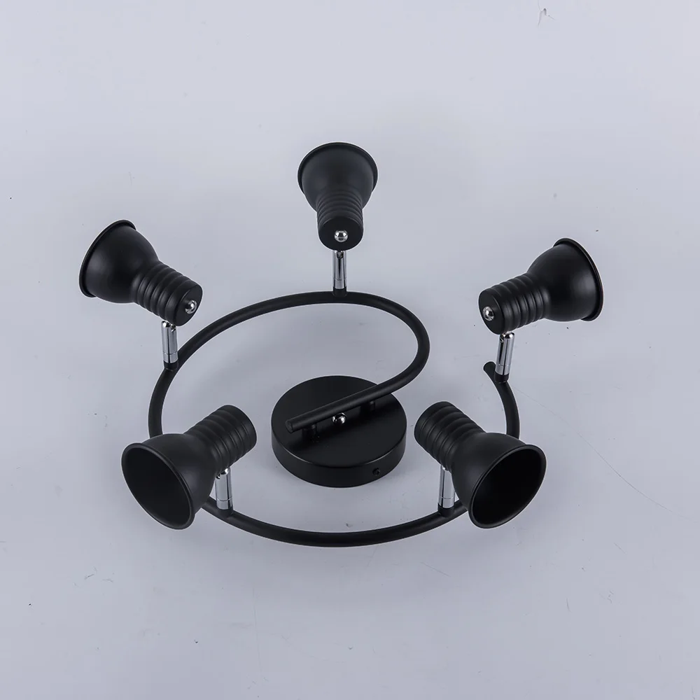  Modern rotatable LED Ceiling Light fixture black adjustable 5 heads GU10 spot light loft kitchen be - 32969233466