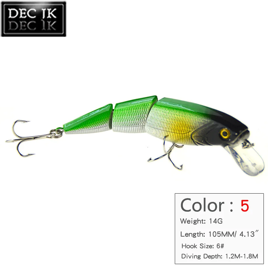 1PCS Minnow Artificial Bait For Sea Fishing Wobblers Lifelike Fishing Lure 3 Segment Trolling With Hooks  Wobbler Hard Bait (5)