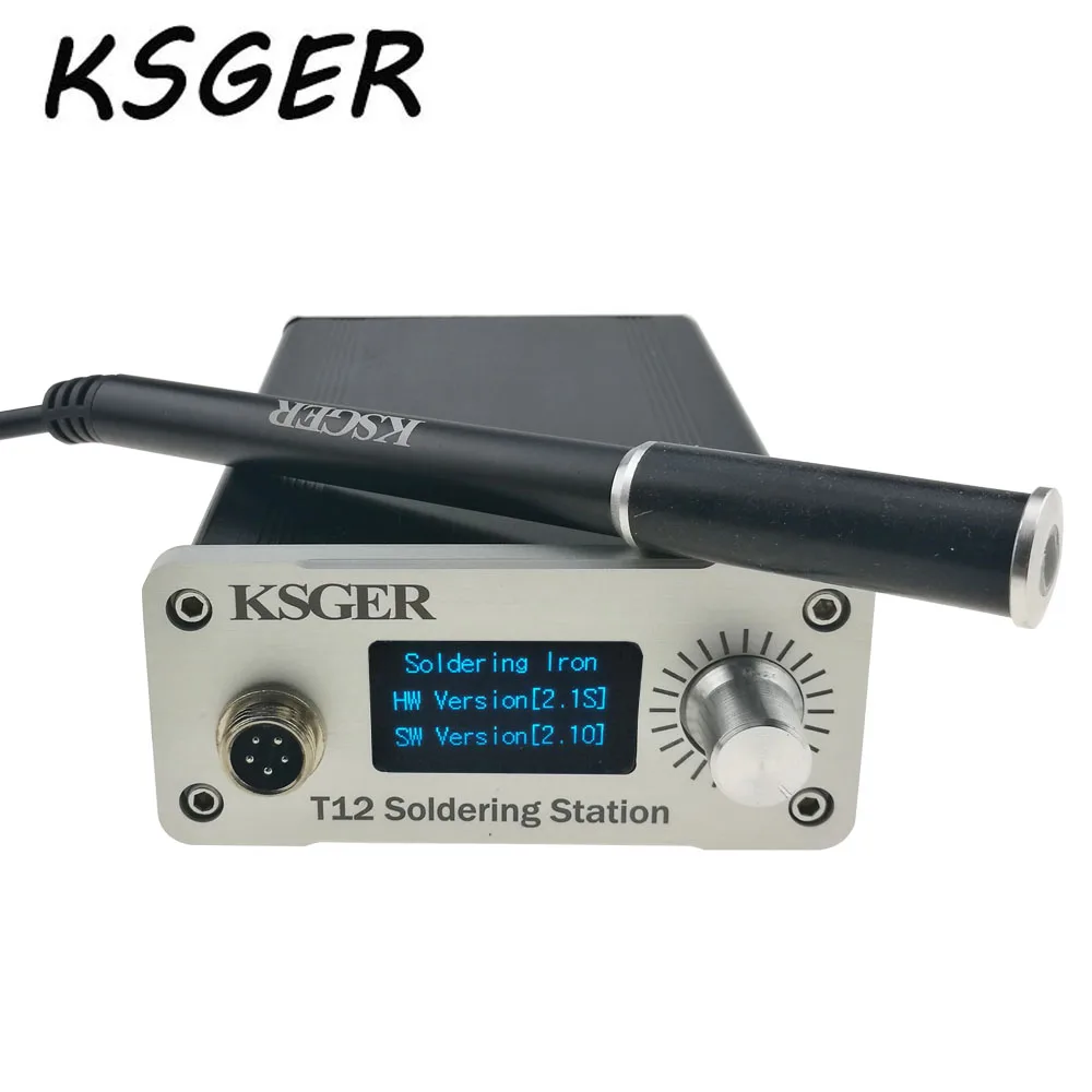 

KSGER V2.1S STM32 OLED T12 Temperature Controller Metal Case Cover Soldering Iron Station 9501 Soldering Handle With Battery