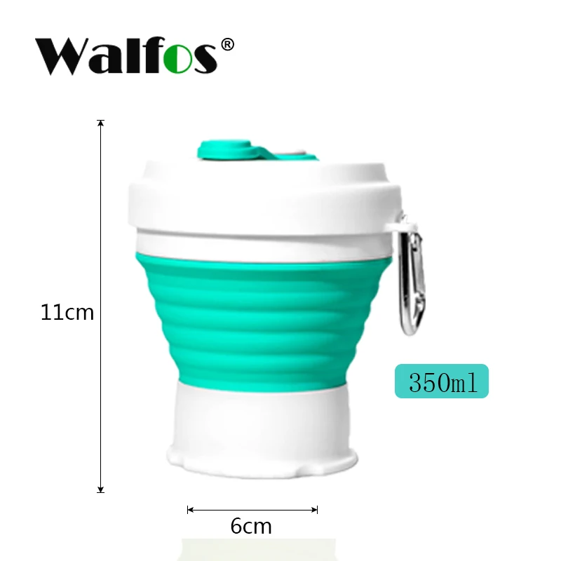 WALFOS Silicone folding cup can be filled with boiling water portable telescopic cup travel outdoor soft water cup - Цвет: E0178-BE