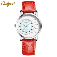 Onlyou Brand Genuine Leather Bracelet Watch for Women Men Quartz Wristwatche Ladies Fashion Casual Watch Lovers Watch 81013