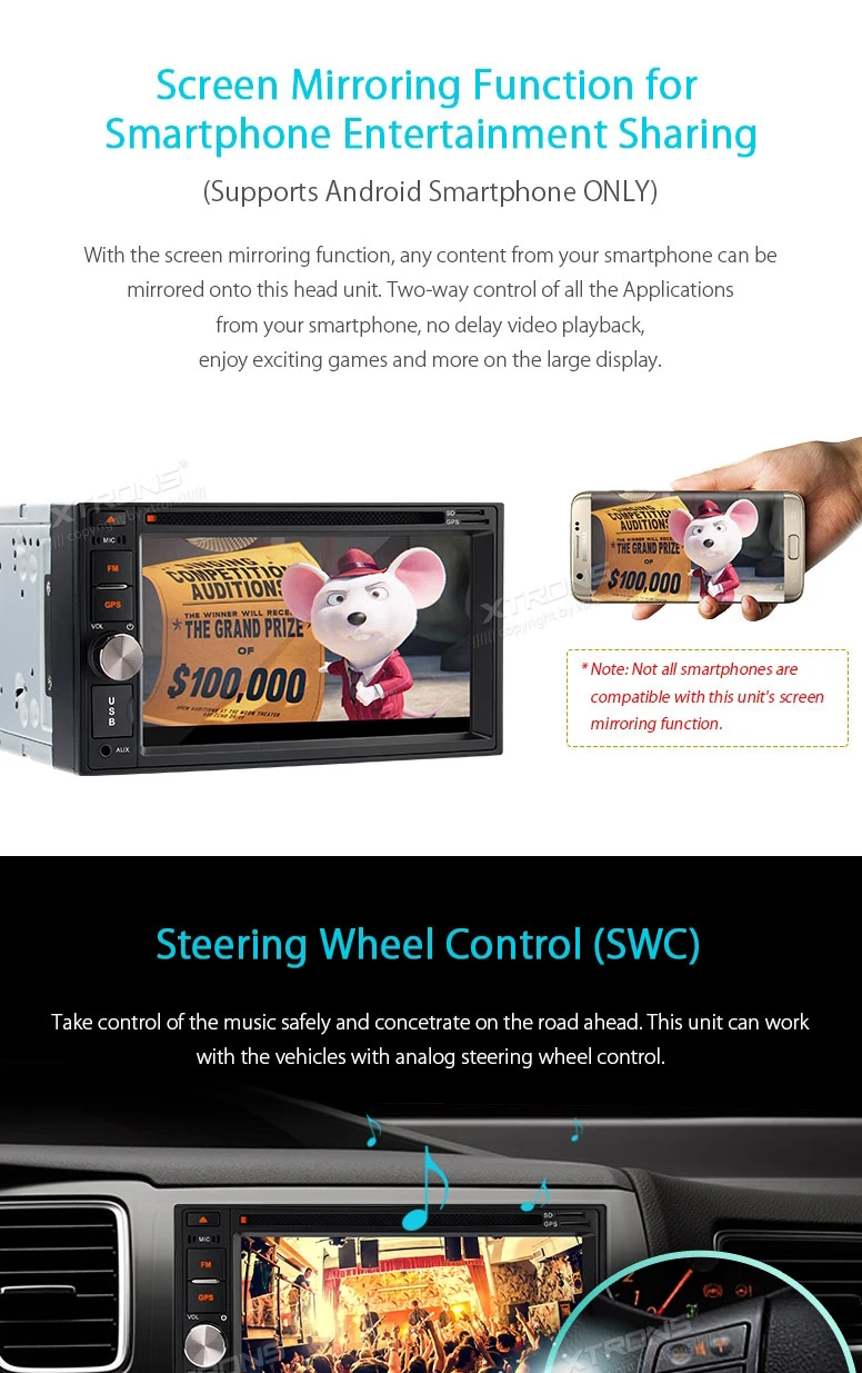 Discount 6.2" Touch Screen Two Din Car Radio 2 Din Car DVD Double Din Car Navigation GPS with Moveable Icons & Professional DAB+ Antenna 7
