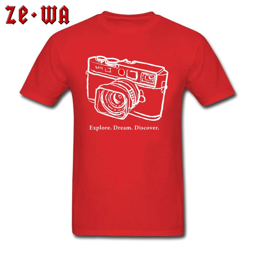 Normal Tees Hip Hop O-Neck Normal Short Sleeve 100% Cotton Men T Shirts Summer Tops Shirts Drop Shipping Leica M9 red dot rangefinder camera  -1778 red