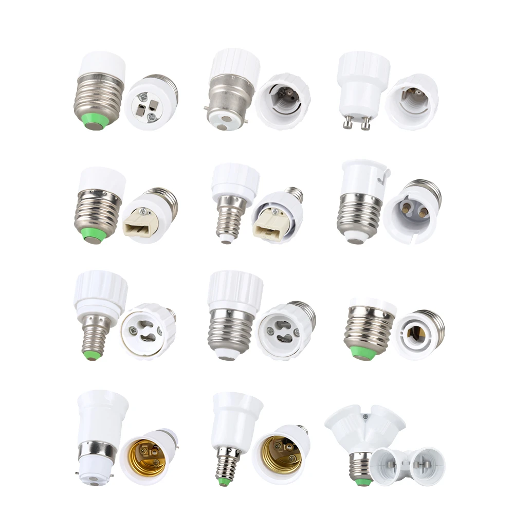 Portalámparas de bombilla LED E27, E14, E12, GU10, G9, B22, MR16, GU24, luz de techo colgante ignífuga, adaptador de enchufe, de iluminación|Bases de lámpara| - AliExpress