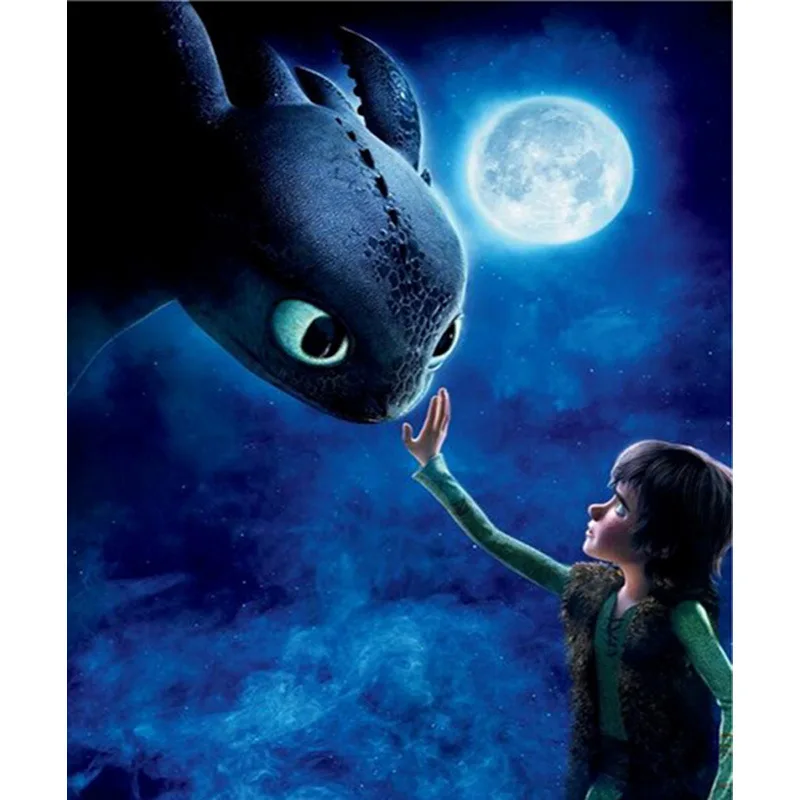 

5D DIY Diamond Painting Cartoon Anime "How To Train Your Dragon" Cross Stitch Mosaic Decor Crafts Cartoon Children Gift Unframed