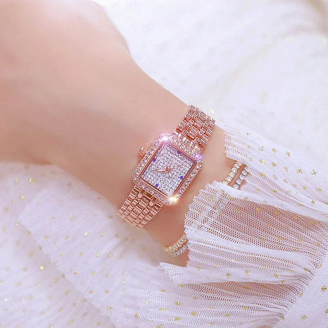 Женские часы известный бренд креативные Модные женские наручные часы небольшой циферблат Квадратные золотые часы женские наручные часы Reloj Mujer - Цвет: rose-gold
