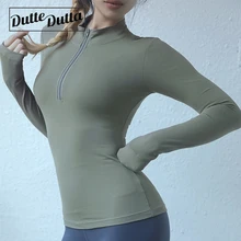 Женский сексуальный топ для йоги с длинным рукавом, Спортивная футболка, Быстросохнущий Спортивный Топ для тренировок, бега, женская футболка для фитнеса, спортивная одежда