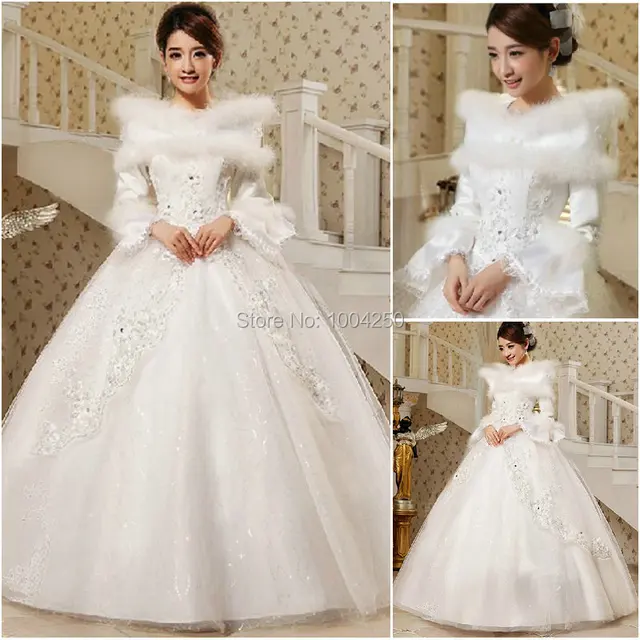 Winter Wedding Dresses with Fur