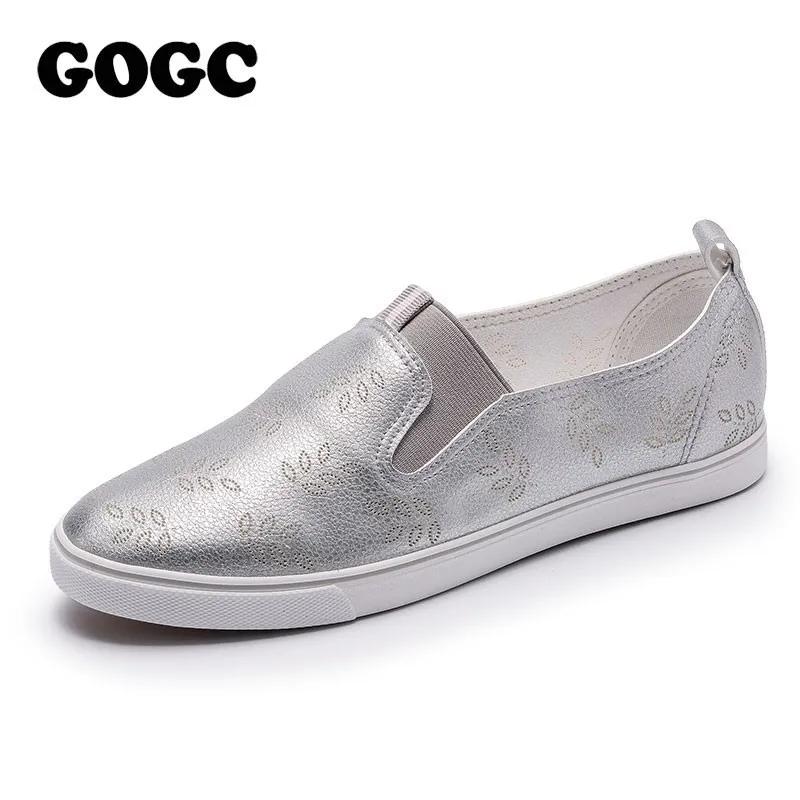 GOGC 2019 брендовые слипоны женская обувь Дамские кожаные туфли дышащие мягкие