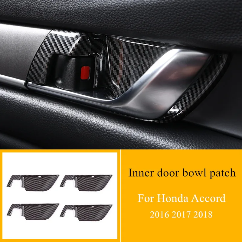 

Car Inner door handle door bowl patch ABS water transfer interior decoration accessories For Honda Accord 2016 2017 2018