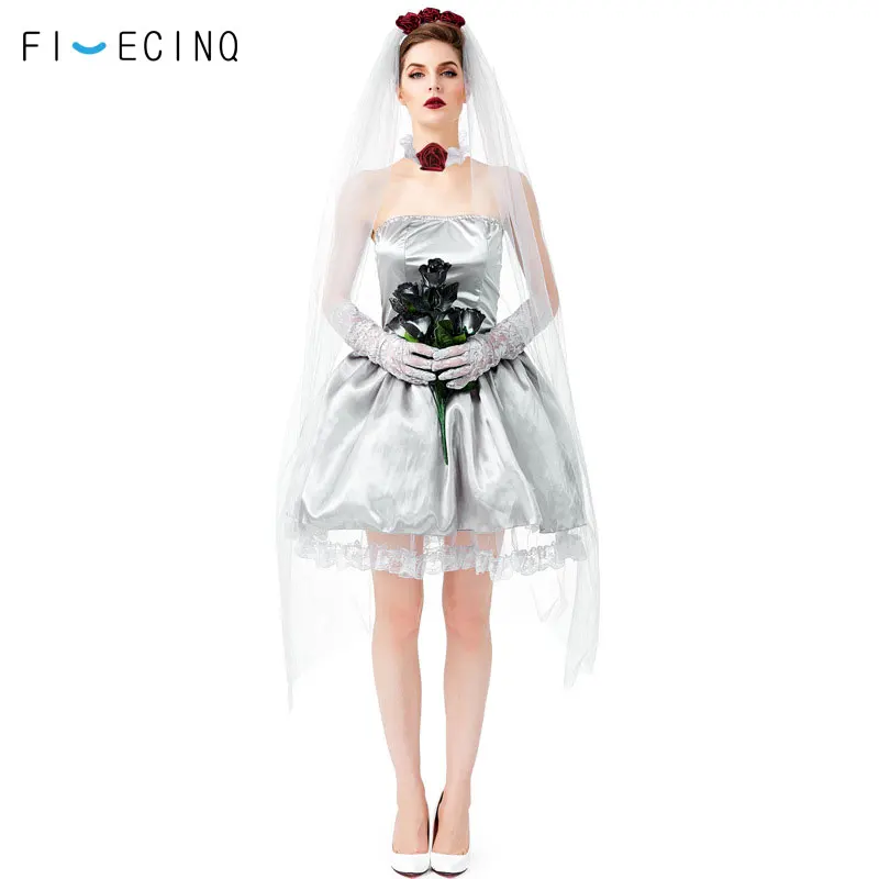 

Halloween Ghost Bride Dress Anime Cosplay Masquerade Costume Adult Women Girl Wedding Lolita Suit Horror Favtival Party Outfit