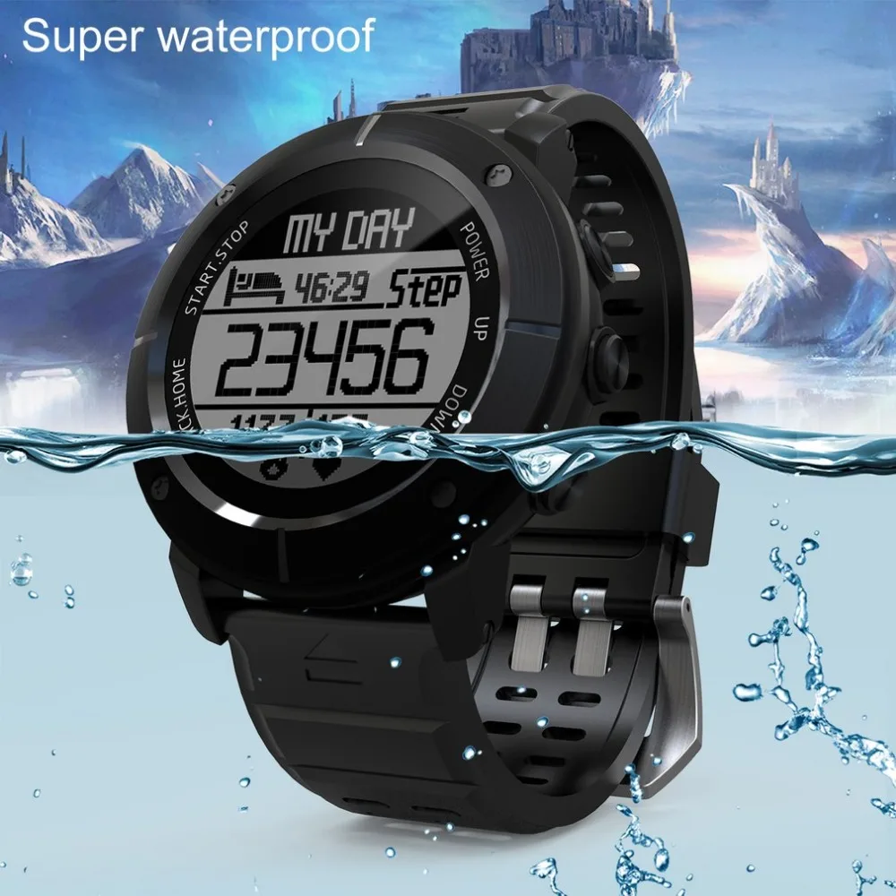 

UW80C OLED 1.2 Inch IP68 Waterdichte Hartslagmeter Barometer GPS Thermometer Afstandsbediening Sport Smart Horloge